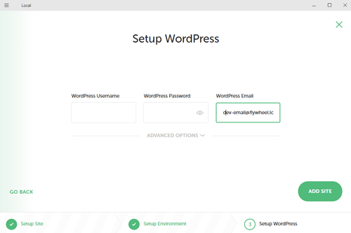 setup wordpress